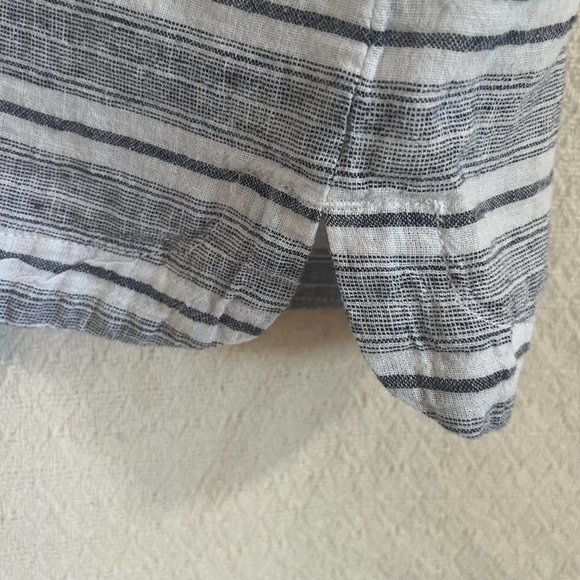 Sleeveless Linen-Cotton Striped Dress/Tunic, M - Picture 5 of 7